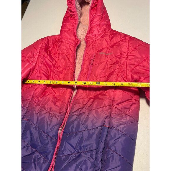 Eddie Bauer Pink & Purple Ombre Quilted Hooded Jacket With Fleece Lining - Picture 7 of 15